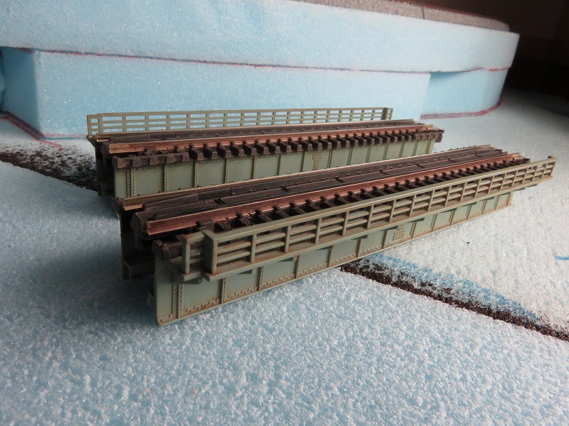 鉄道模型　大型レイアウト　デッキガーダー橋